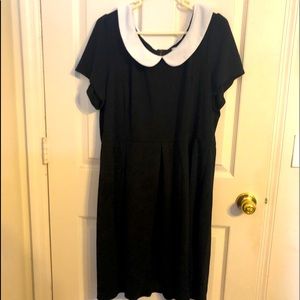 Modcloth Black Dress with White Collar